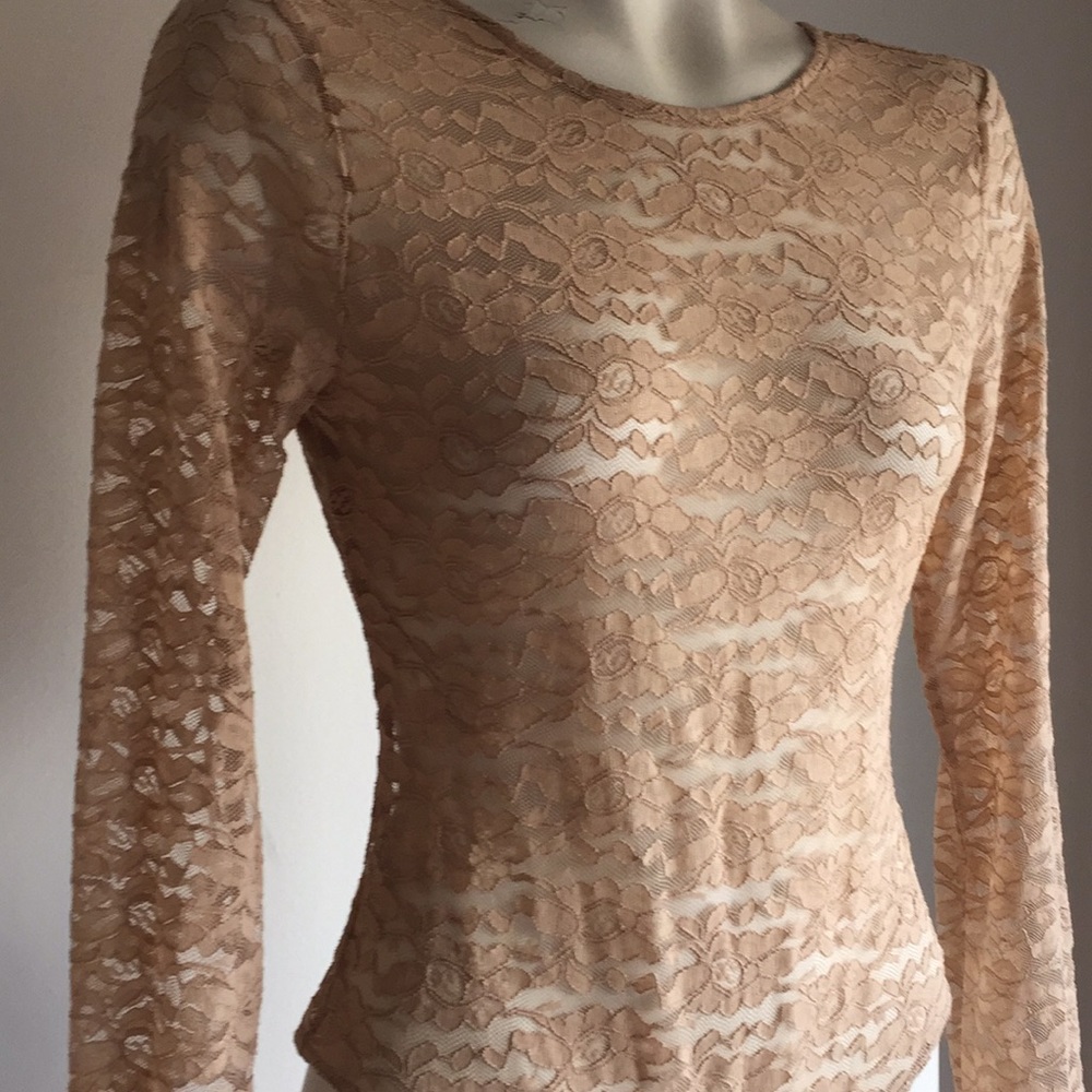 Lace bodysuit Nude Long sleeve NWT - Picture 2 of 2